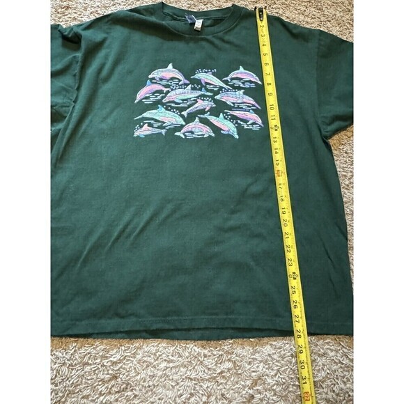 Steve & Barrys XL Tee Embroidered Dolphins Graphic Crewneck Short Sleeve T Shirt - Picture 6 of 7